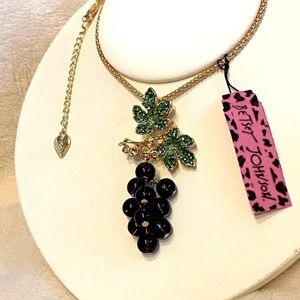 BETSEY JOHNSON GRAPE CLUSTER NECKLACE BROOCH